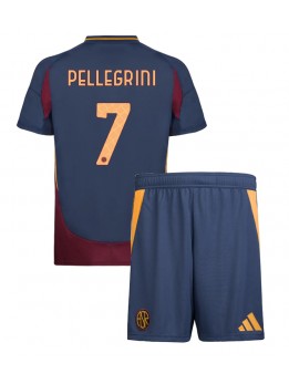 AS Roma Lorenzo Pellegrini #7 Ausweichtrikot für Kinder 2024-25 Kurzarm (+ Kurze Hosen)